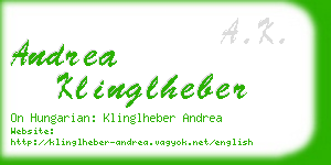 andrea klinglheber business card